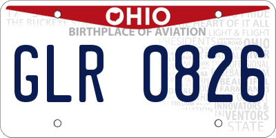OH license plate GLR0826