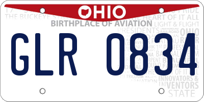 OH license plate GLR0834