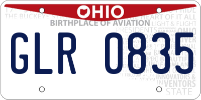 OH license plate GLR0835
