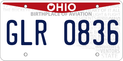 OH license plate GLR0836