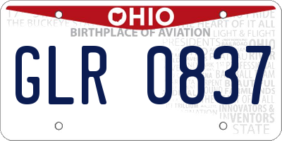 OH license plate GLR0837