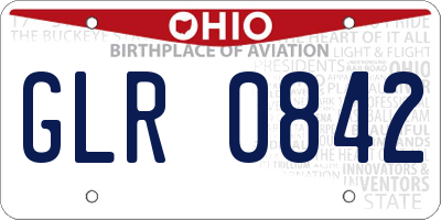 OH license plate GLR0842