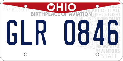 OH license plate GLR0846