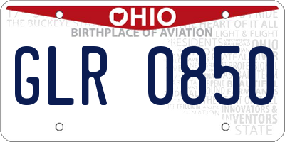 OH license plate GLR0850