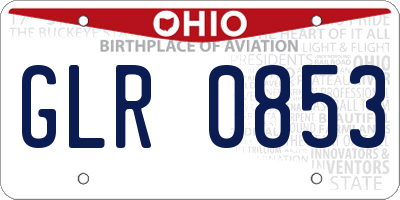 OH license plate GLR0853