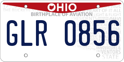OH license plate GLR0856