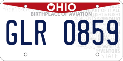 OH license plate GLR0859