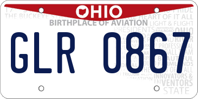 OH license plate GLR0867