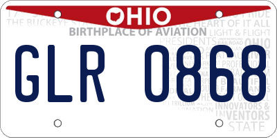 OH license plate GLR0868
