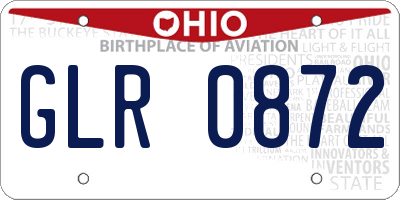 OH license plate GLR0872