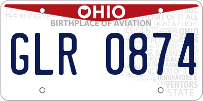 OH license plate GLR0874
