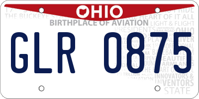 OH license plate GLR0875