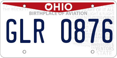 OH license plate GLR0876