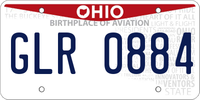 OH license plate GLR0884