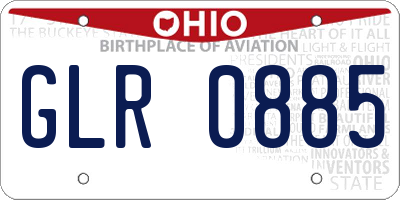 OH license plate GLR0885