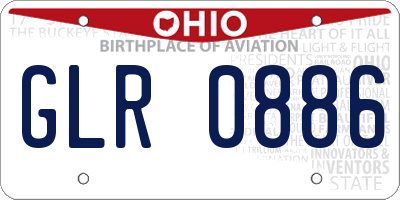 OH license plate GLR0886