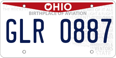 OH license plate GLR0887