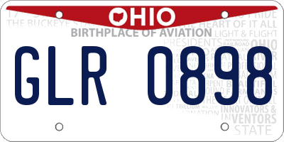 OH license plate GLR0898