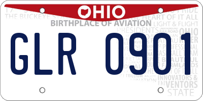 OH license plate GLR0901