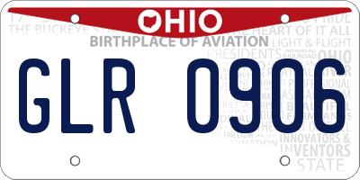 OH license plate GLR0906