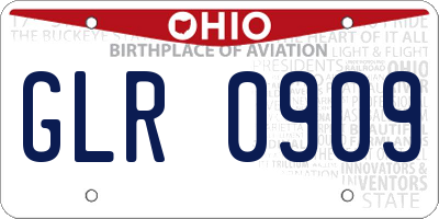 OH license plate GLR0909