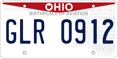 OH license plate GLR0912