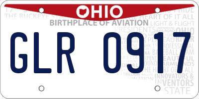 OH license plate GLR0917