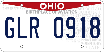 OH license plate GLR0918