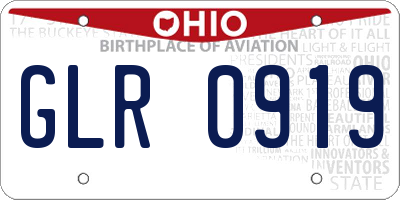 OH license plate GLR0919