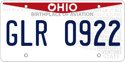 OH license plate GLR0922