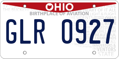 OH license plate GLR0927