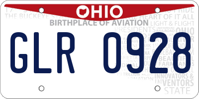 OH license plate GLR0928