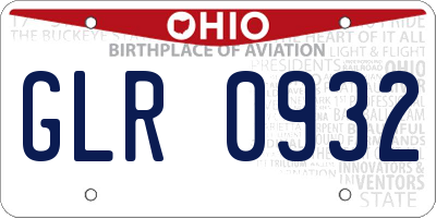 OH license plate GLR0932