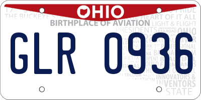 OH license plate GLR0936