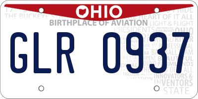 OH license plate GLR0937