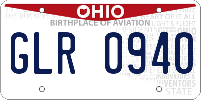 OH license plate GLR0940