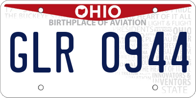 OH license plate GLR0944
