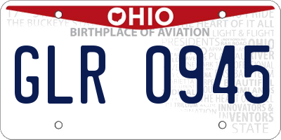 OH license plate GLR0945