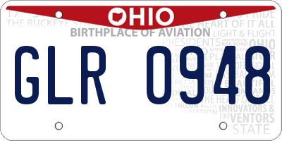 OH license plate GLR0948