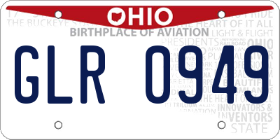 OH license plate GLR0949