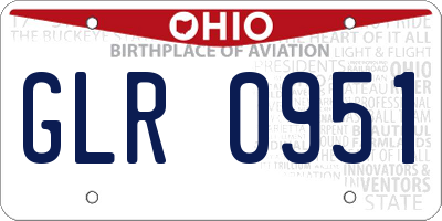 OH license plate GLR0951