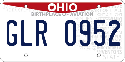 OH license plate GLR0952