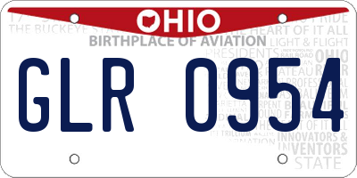 OH license plate GLR0954