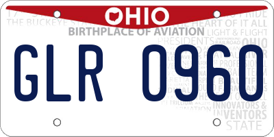 OH license plate GLR0960