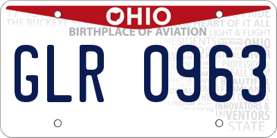 OH license plate GLR0963