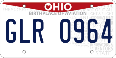 OH license plate GLR0964