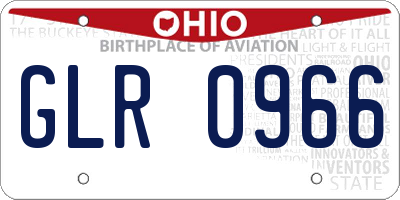OH license plate GLR0966