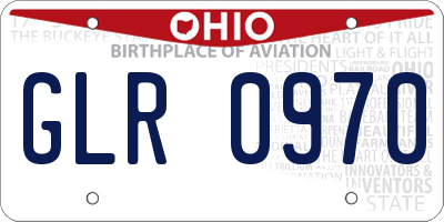OH license plate GLR0970