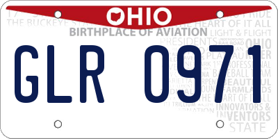 OH license plate GLR0971