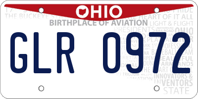 OH license plate GLR0972